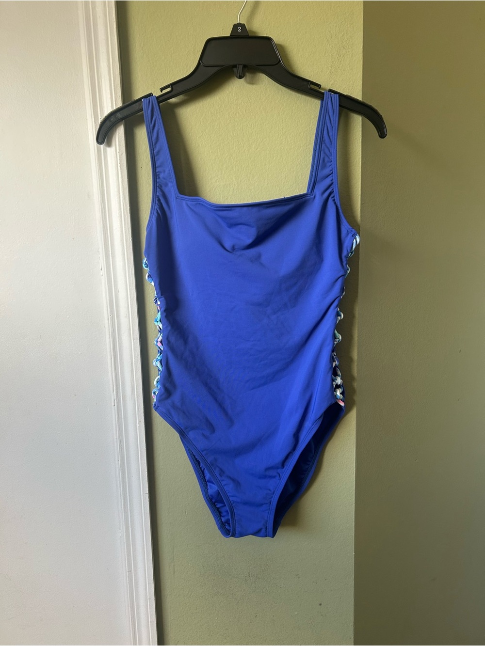 NWOT Lilly Pulitzer Royal Blue One-Piece Swimsuit w/See through Side Trim
